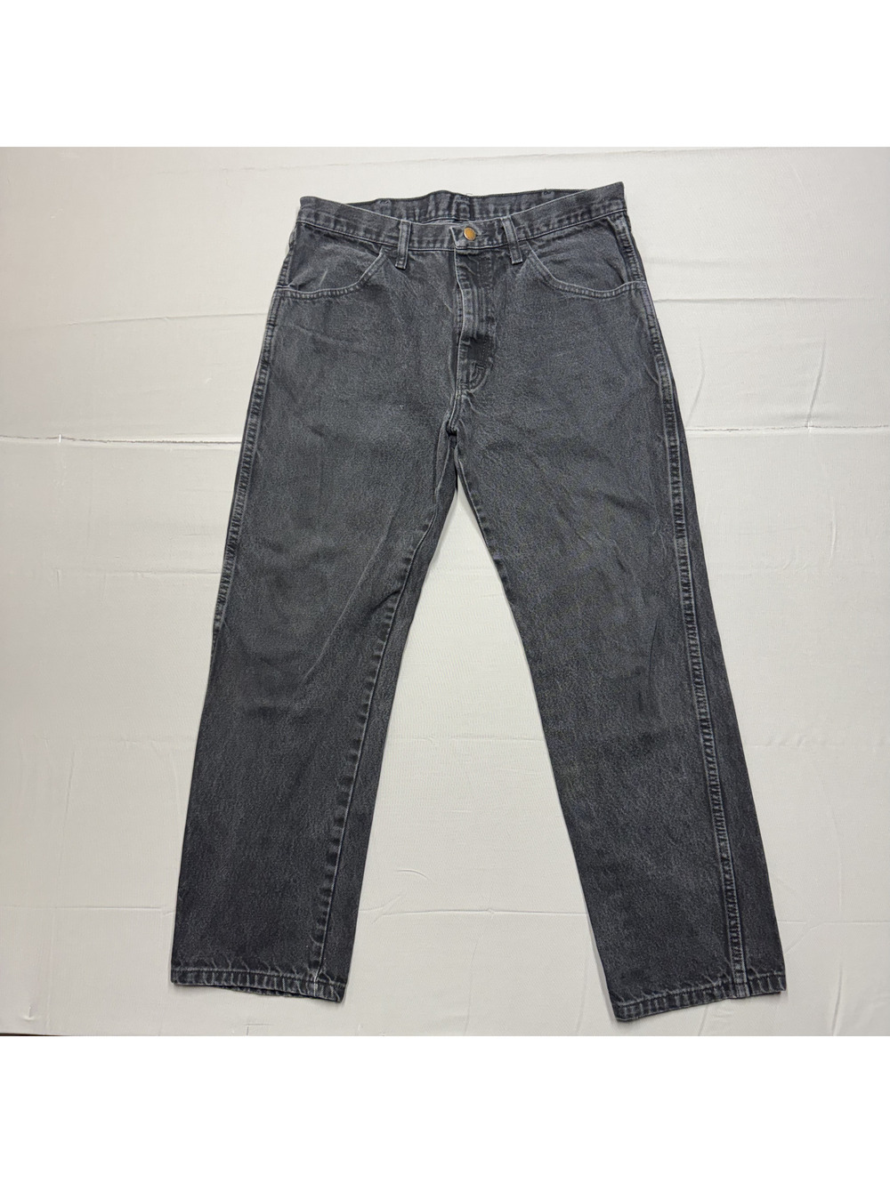 Rustler Mens Straight Leg Cotton Denim Jeans 34x28 Faded Black Workwear